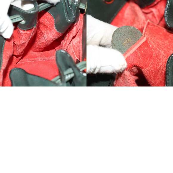 CELINE Shoulder Bag Leather Green Gold - Picture 12 of 12